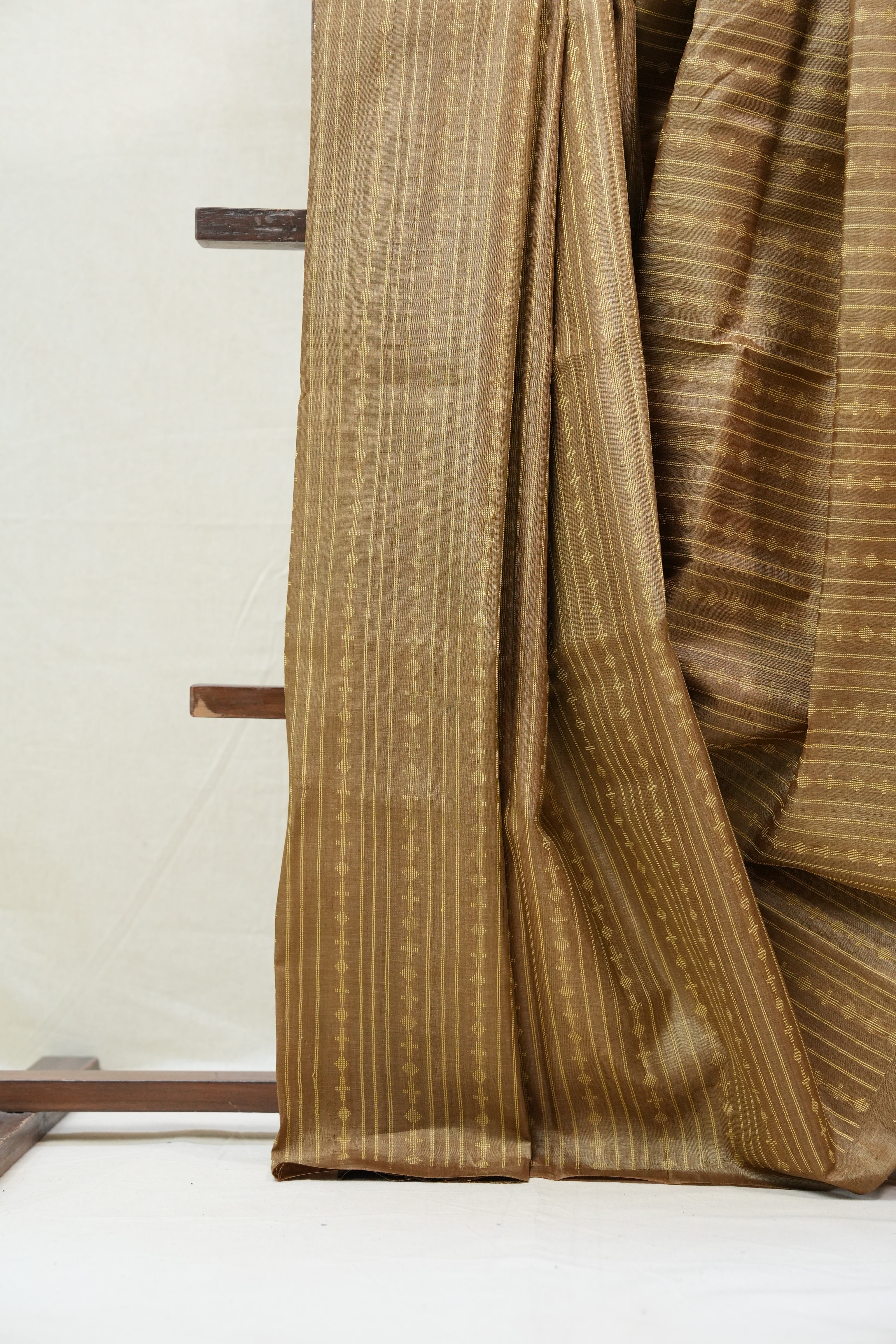 Mustard Tussar Silk Saree - SRMTSS1319