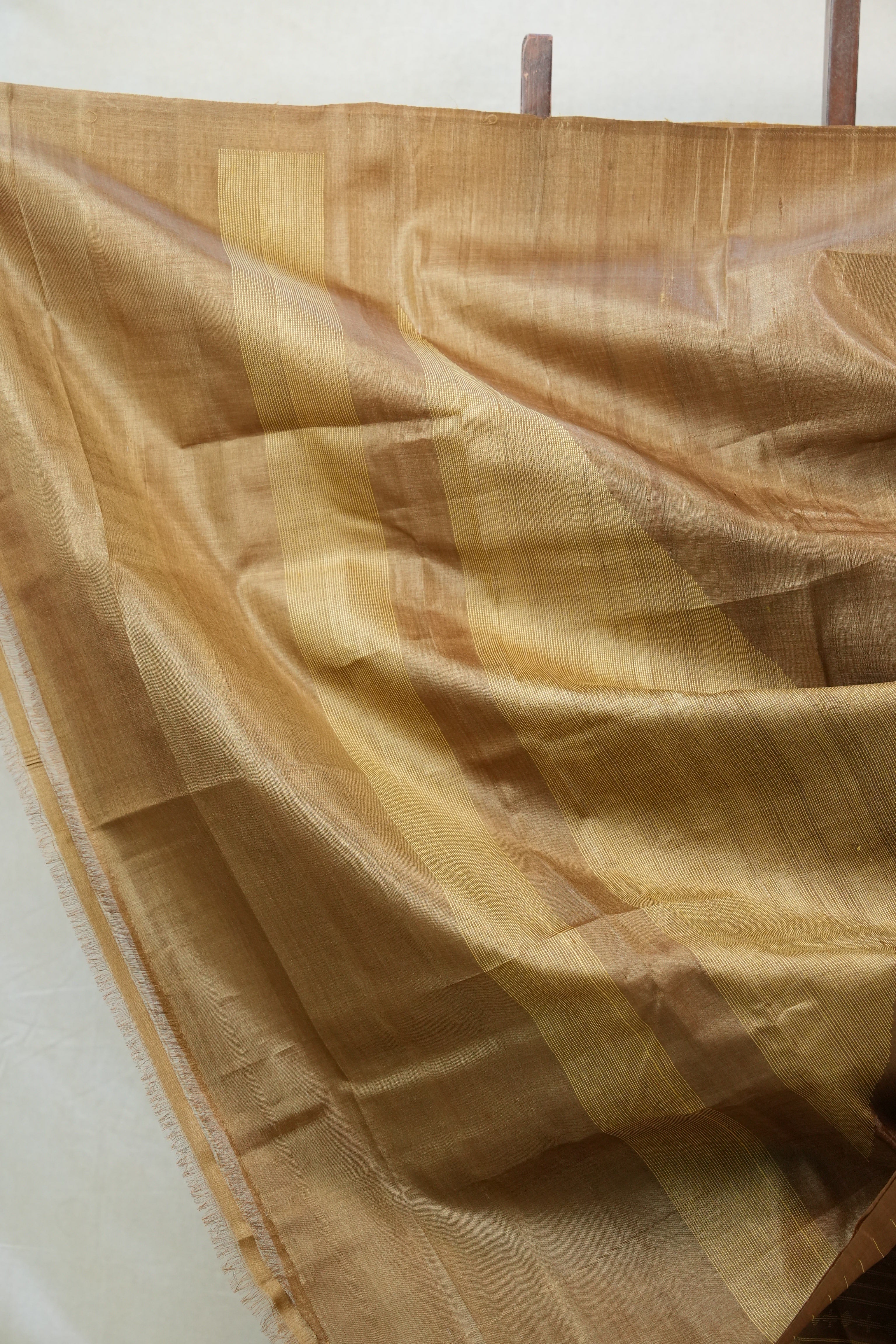 Mustard Tussar Silk Saree - SRMTSS1319