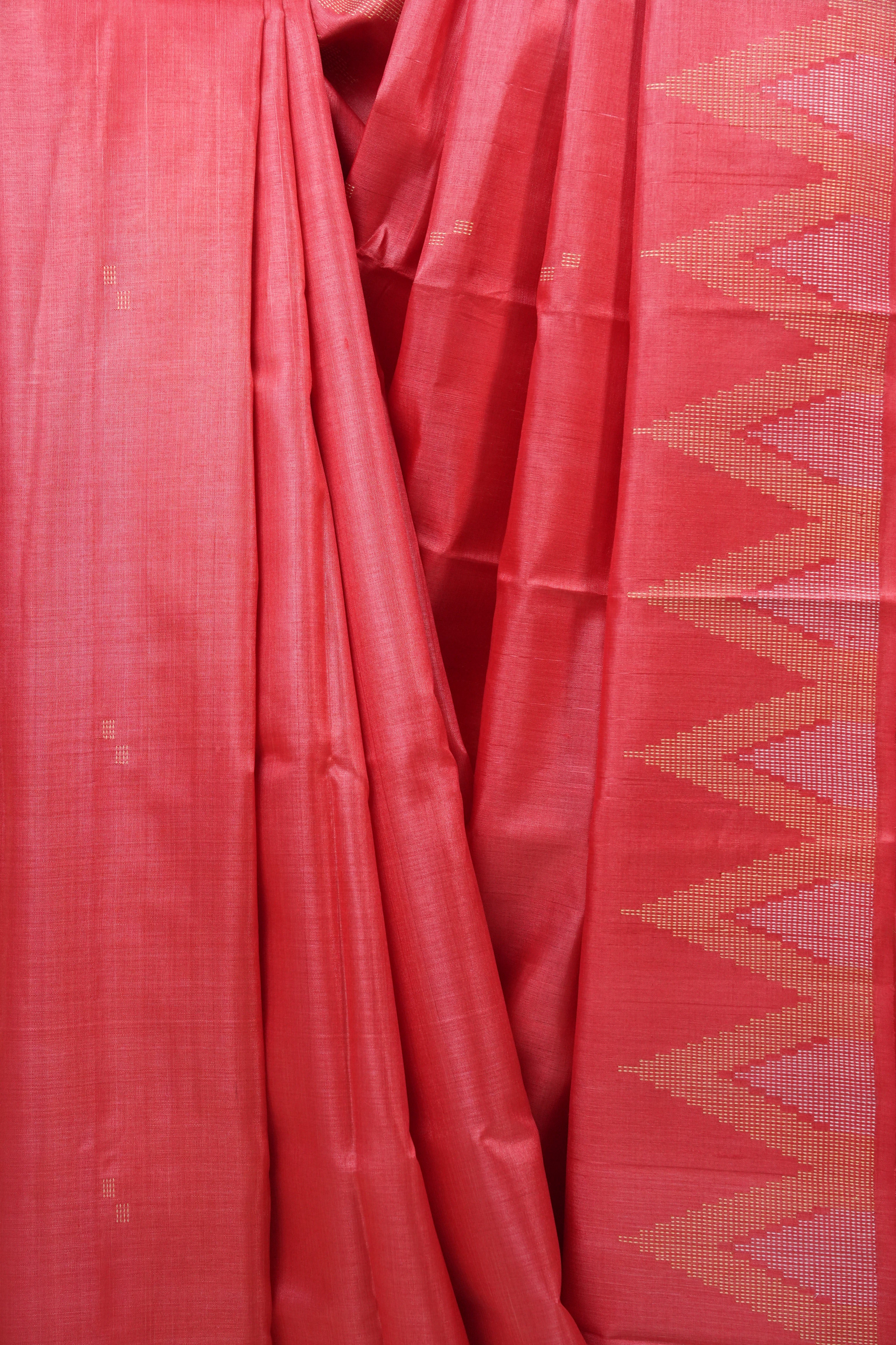 Pink Tussar Silk Saree - SRPTSS1321