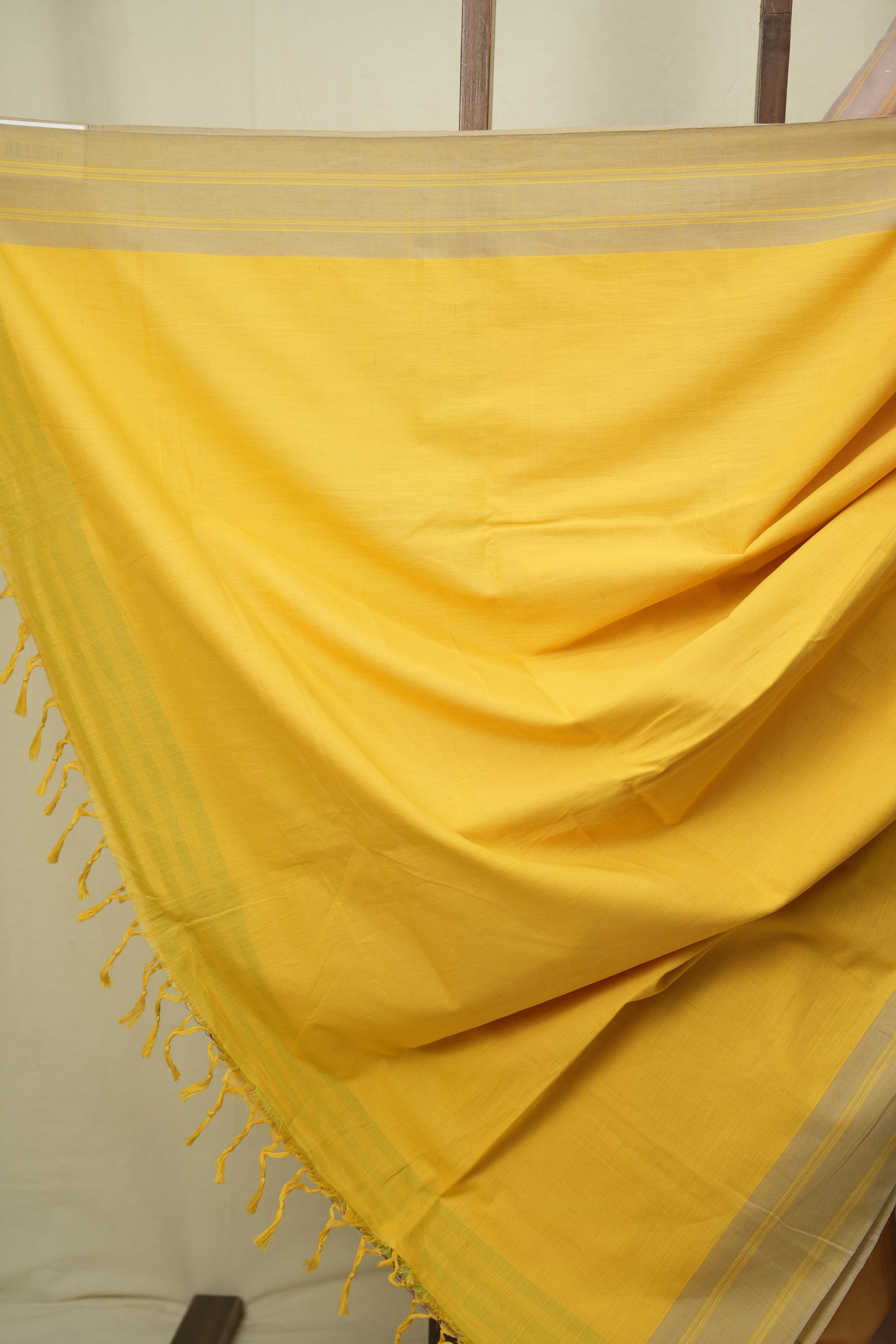 Yellow Cotton Ilkal Saree - SRYCIS1070