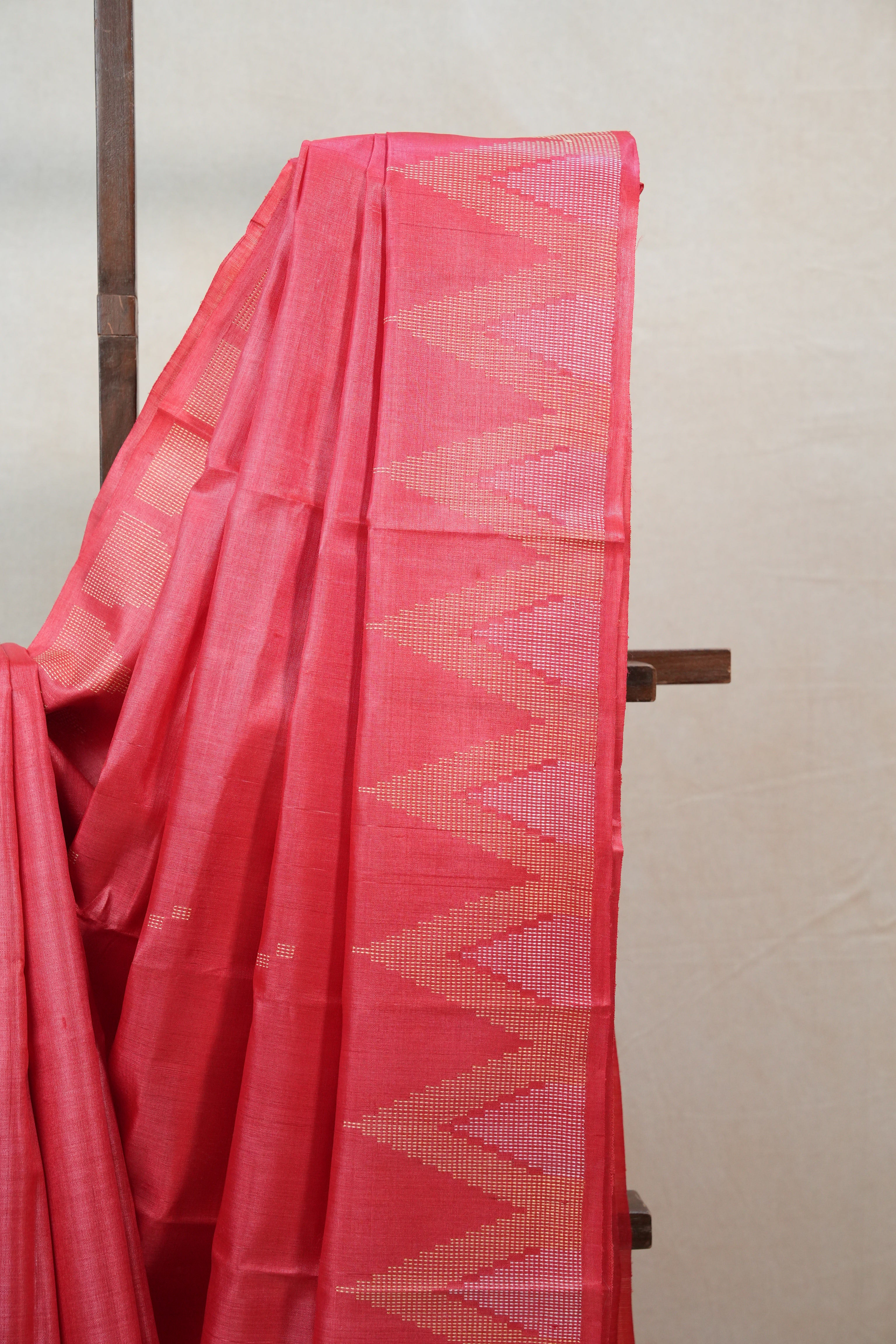 Pink Tussar Silk Saree - SRPTSS1321