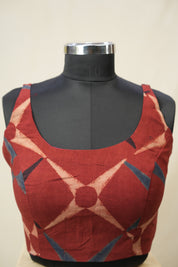Maroon HBP Ajrakh Cotton Blouse - SRMACB44