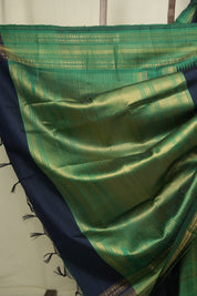 Navy Blue Raw Silk Saree - SRNBRSS1041