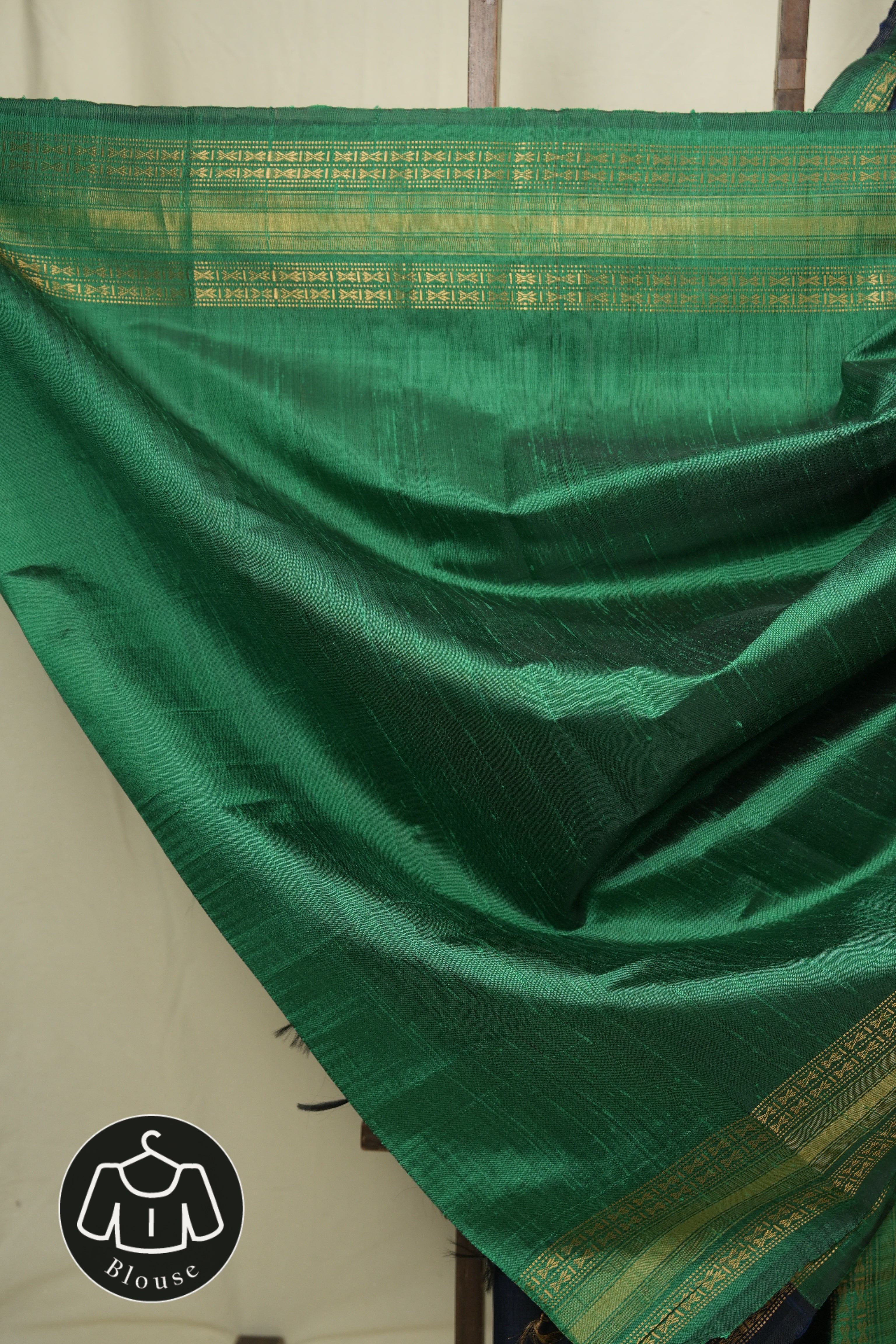 Navy Blue Raw Silk Saree - SRNBRSS1041