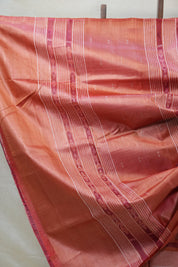 Coral Pink Tussar Silk Saree - SRCPTSS1301