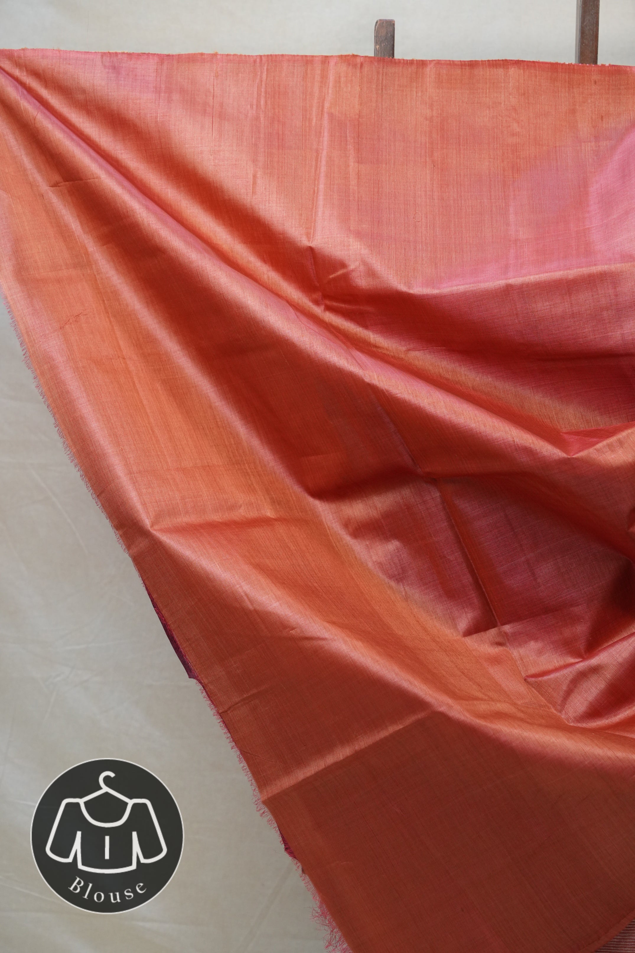 Coral Pink Tussar Silk Saree - SRCPTSS1301
