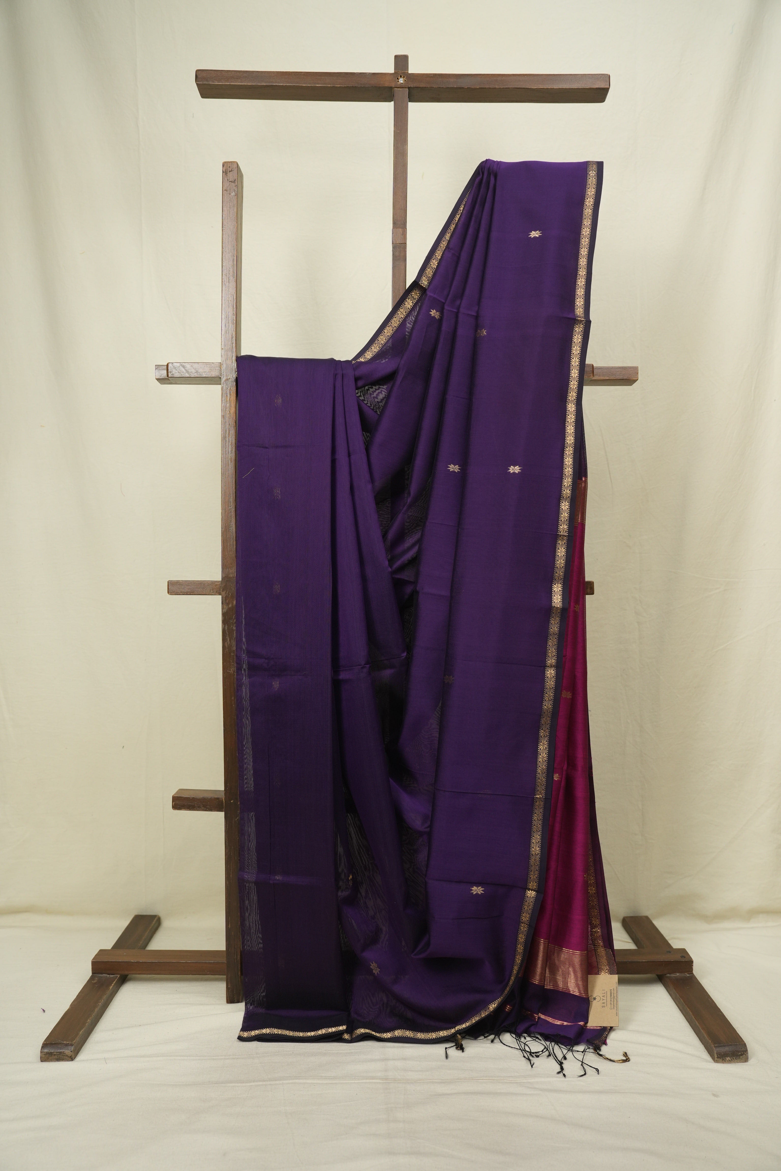 Purple Maheshwari Saree - SRPMS1336