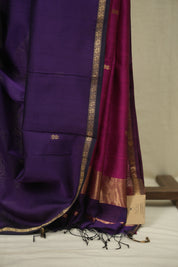 Purple Maheshwari Saree - SRPMS1336