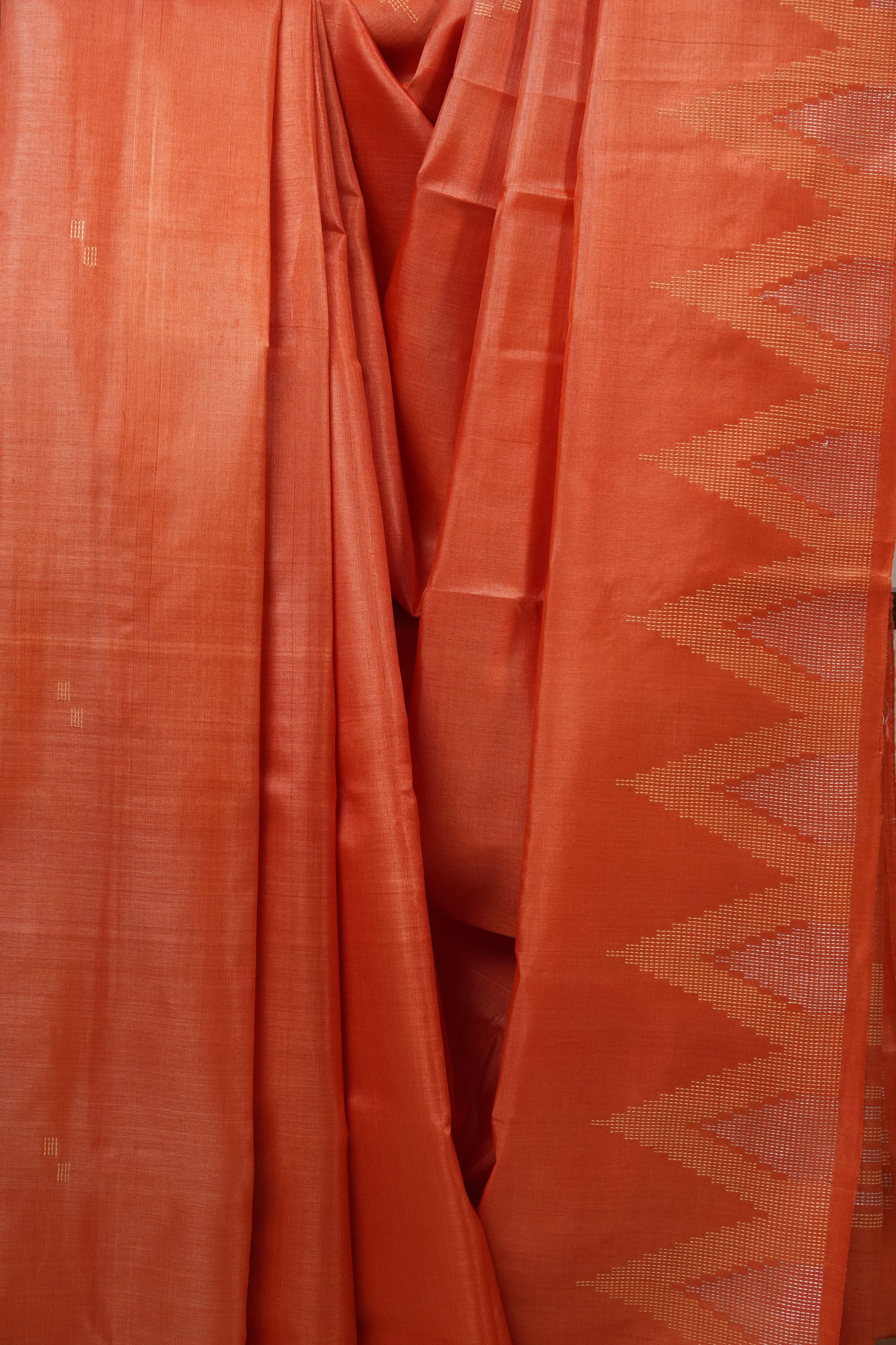 Orange Tussar Silk Saree - SROTSS1311