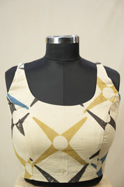 Cream HBP Ajrakh Cotton Blouse - SRCACB47