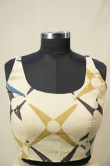 Cream HBP Ajrakh Cotton Blouse - SRCACB47