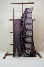 Dark Purplish-Brown Tussar Silk Saree - SRDPBTSS1310