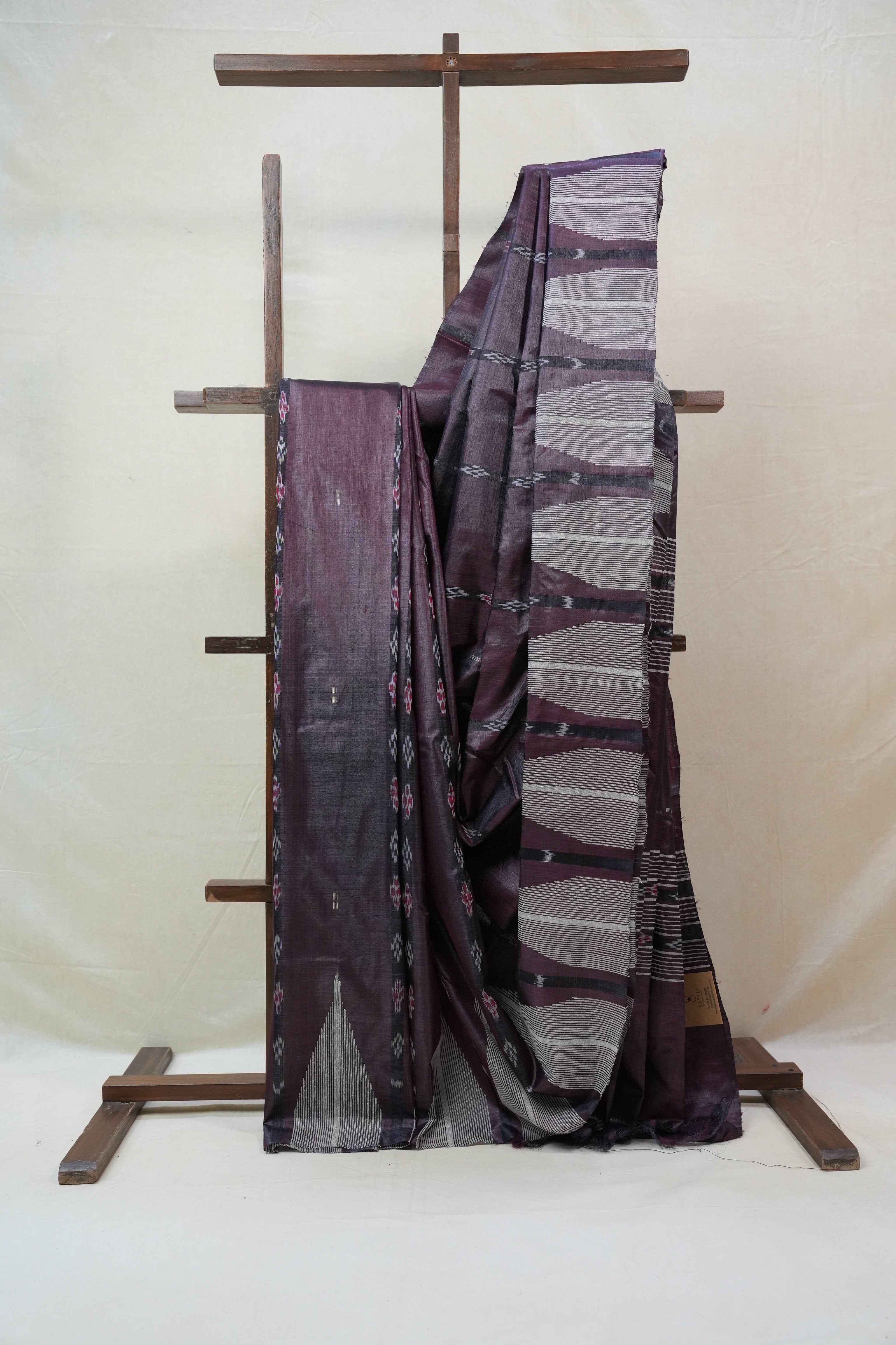 Dark Purplish-Brown Tussar Silk Saree - SRDPBTSS1310