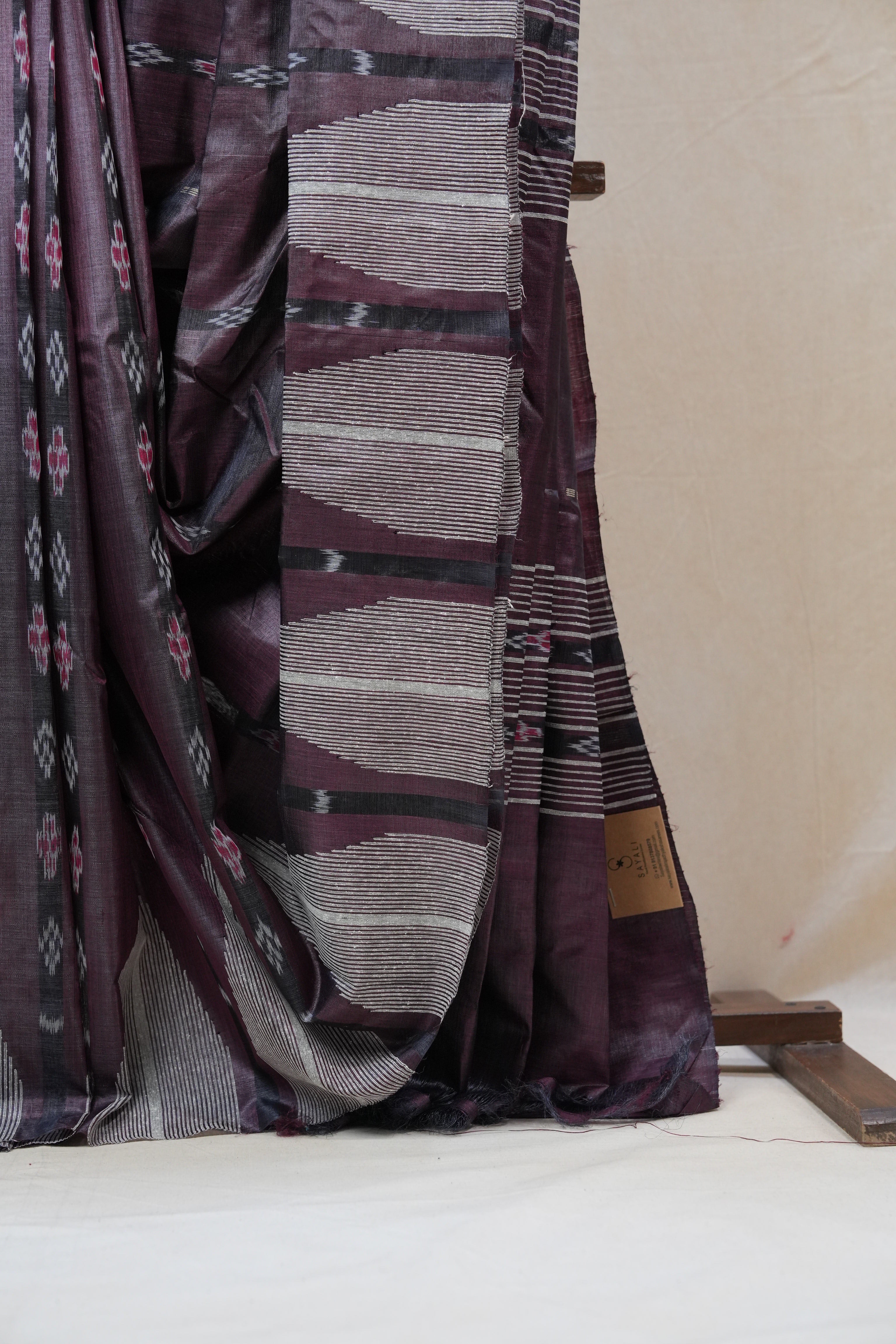 Dark Purplish-Brown Tussar Silk Saree - SRDPBTSS1310