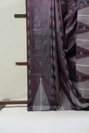 Dark Purplish-Brown Tussar Silk Saree - SRDPBTSS1310