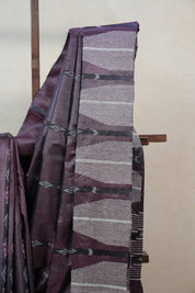Dark Purplish-Brown Tussar Silk Saree - SRDPBTSS1310