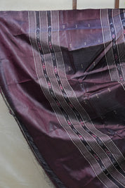 Dark Purplish-Brown Tussar Silk Saree - SRDPBTSS1310