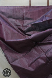 Dark Purplish-Brown Tussar Silk Saree - SRDPBTSS1310