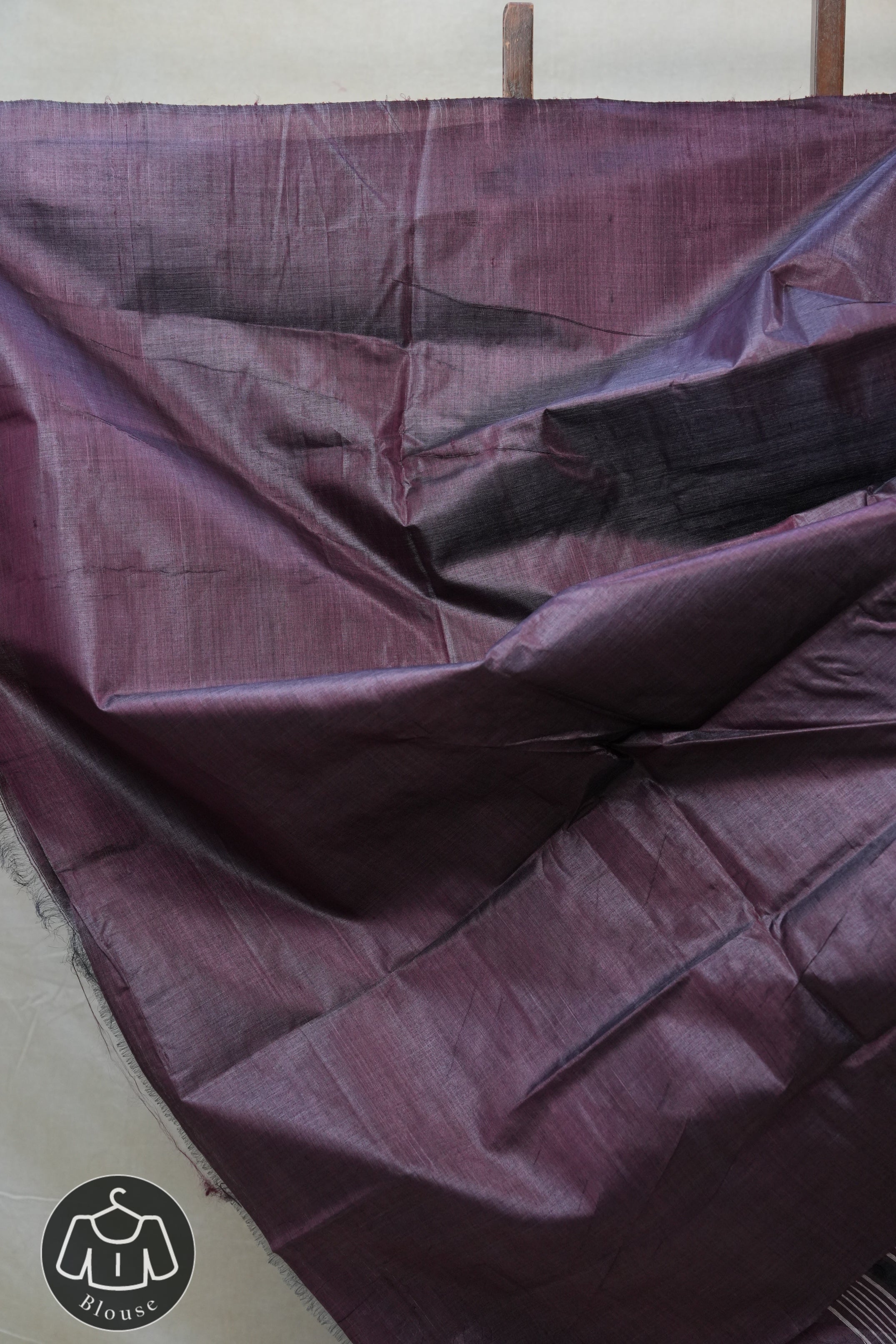 Dark Purplish-Brown Tussar Silk Saree - SRDPBTSS1310