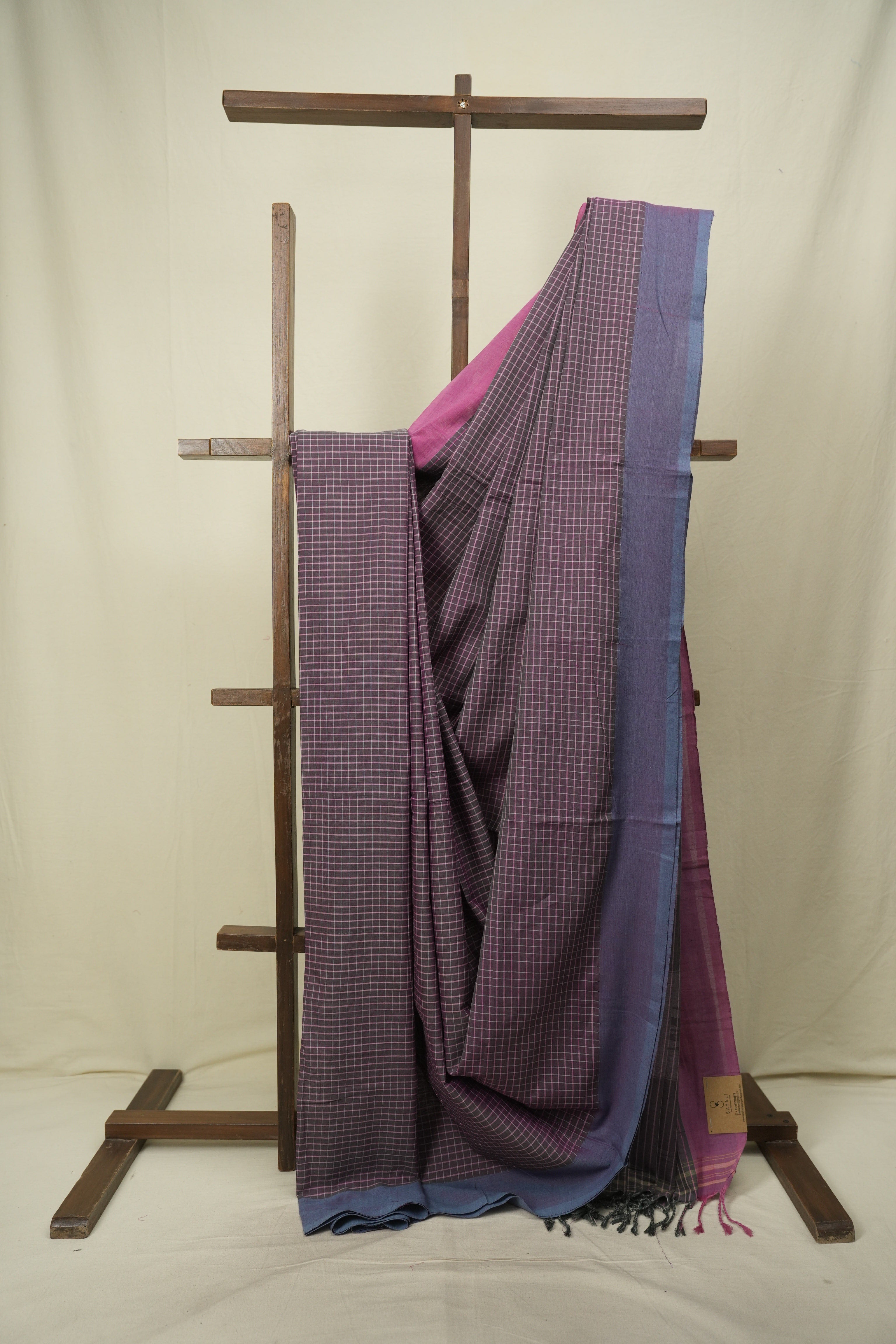 Two Tone Purple Cotton Ilkal Saree - SRPCIS1067