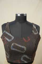 Black HBP Ajrakh Cotton Blouse - SRBACB53