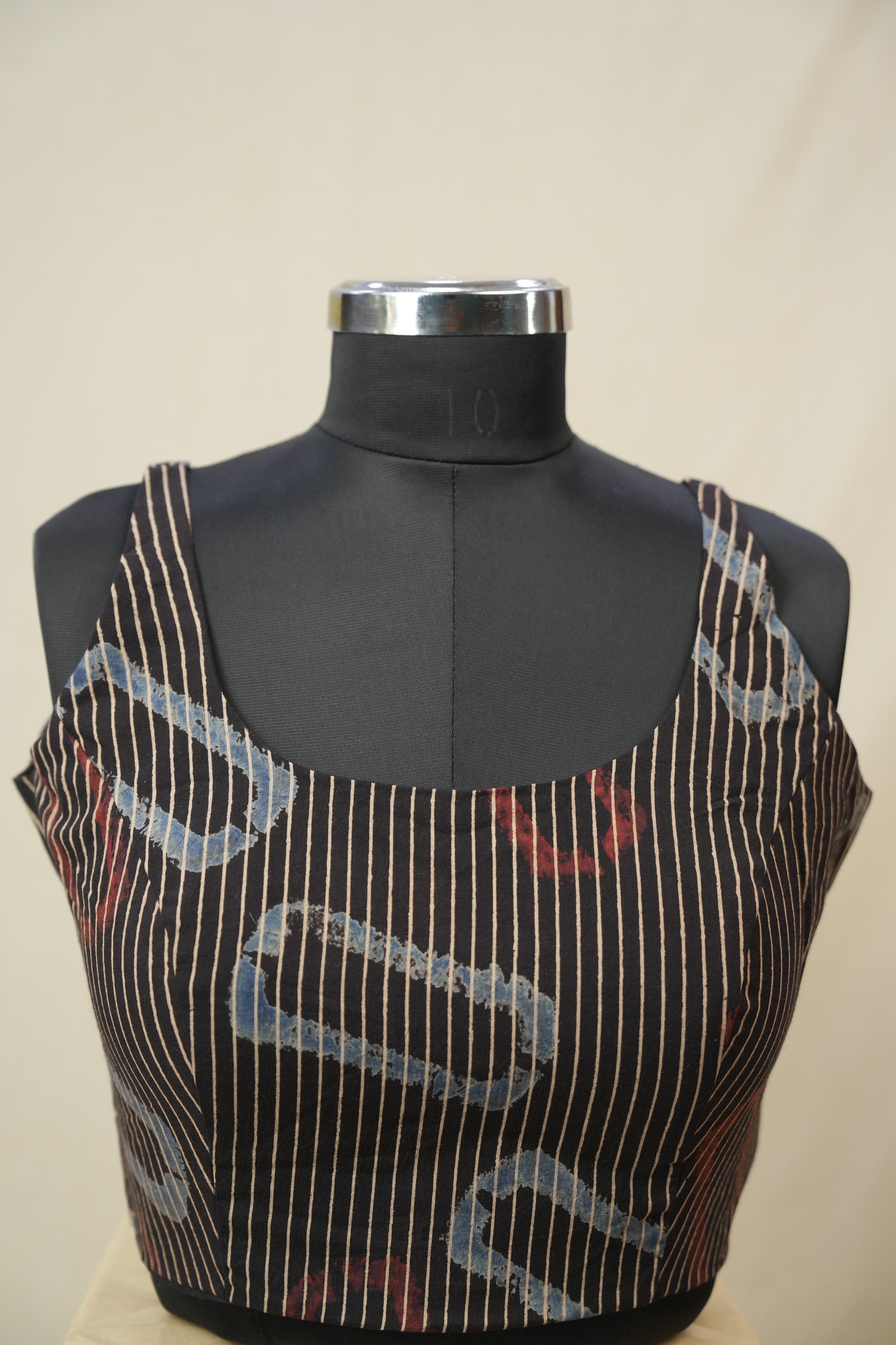 Black HBP Ajrakh Cotton Blouse - SRBACB53