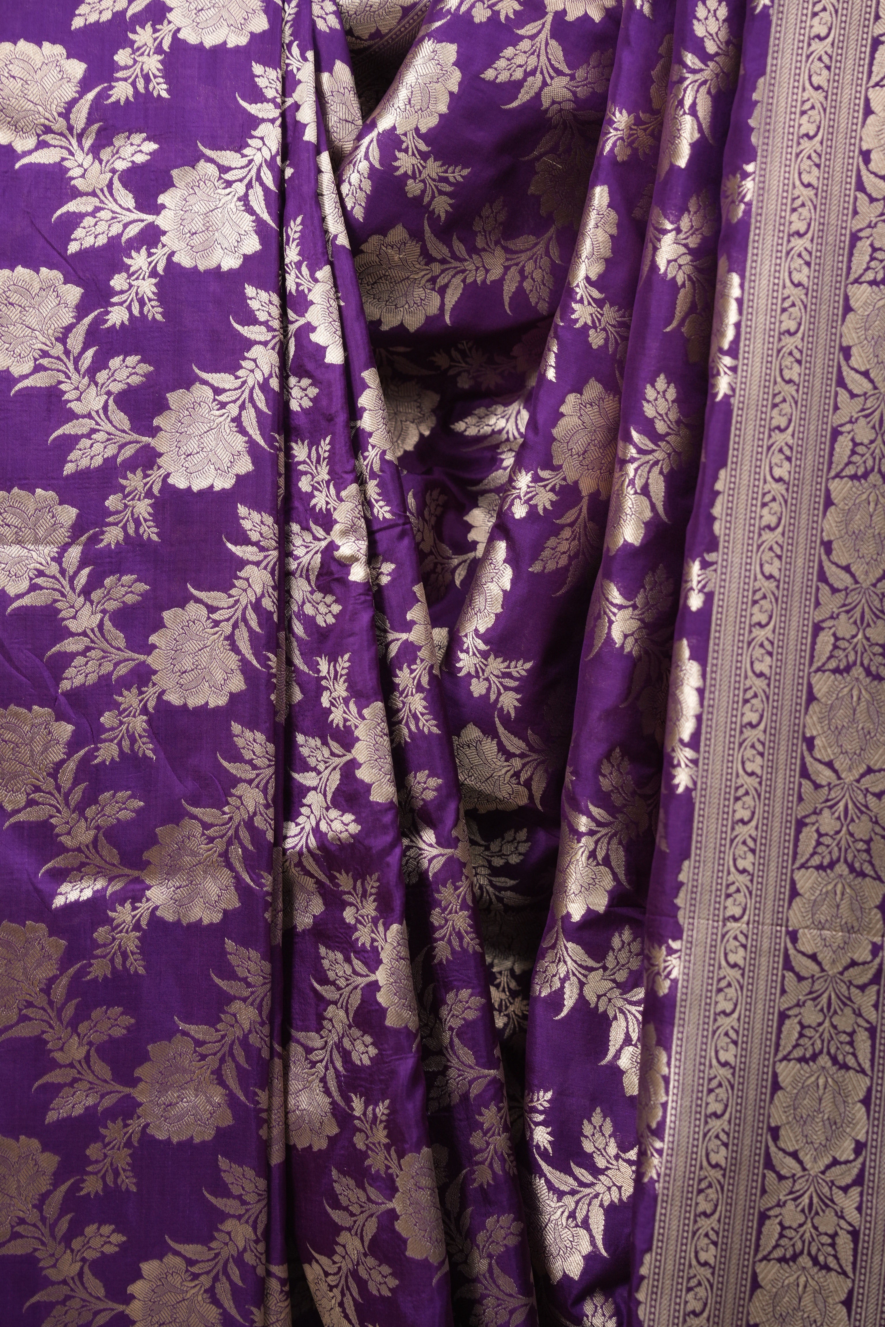 Purple Banarasi Silk Saree - SRPBSS965