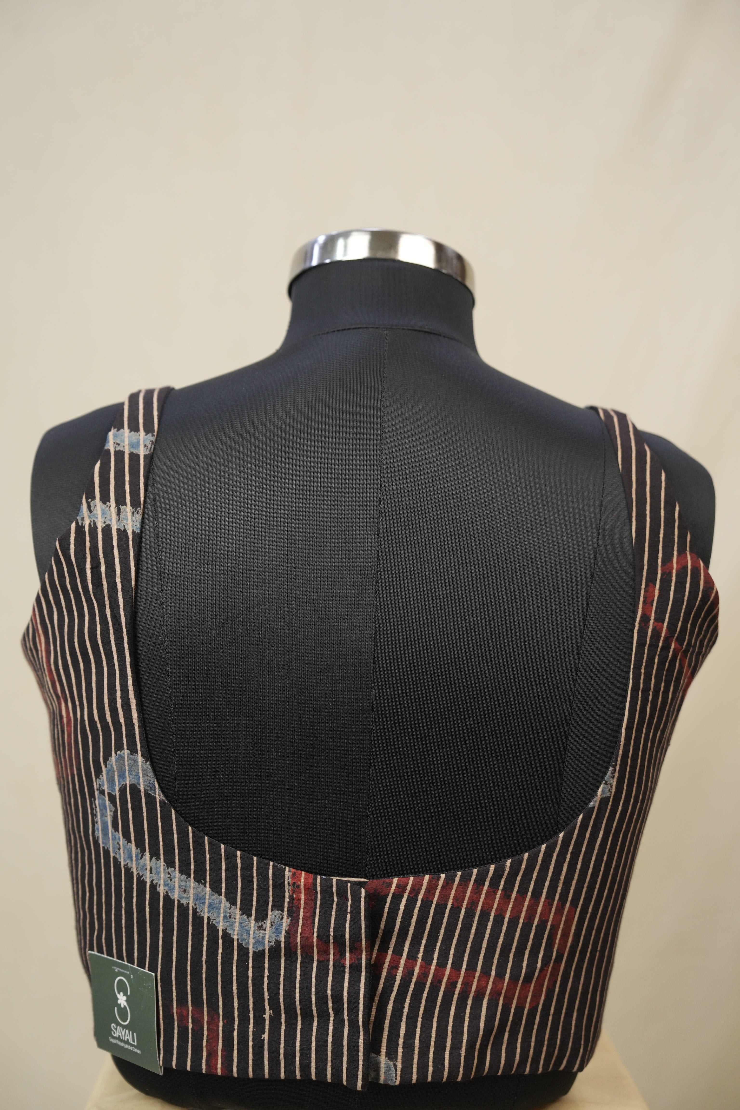 Black HBP Ajrakh Cotton Blouse - SRBACB53