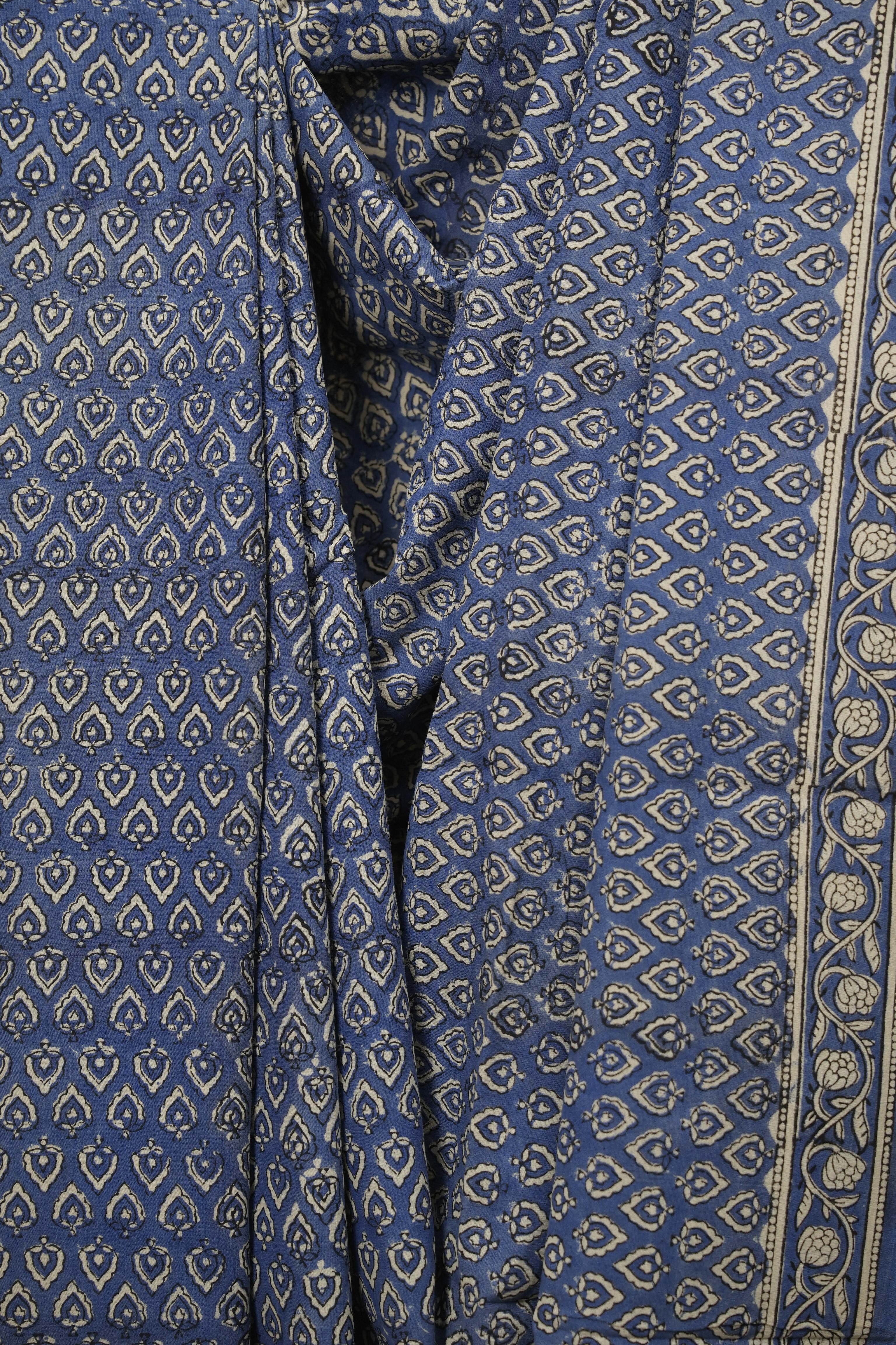 Blue HBP Cotton Saree - SRBCS3606