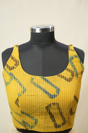 Mustard Yellow HBP Ajrakh Cotton Blouse - SRMYACB49