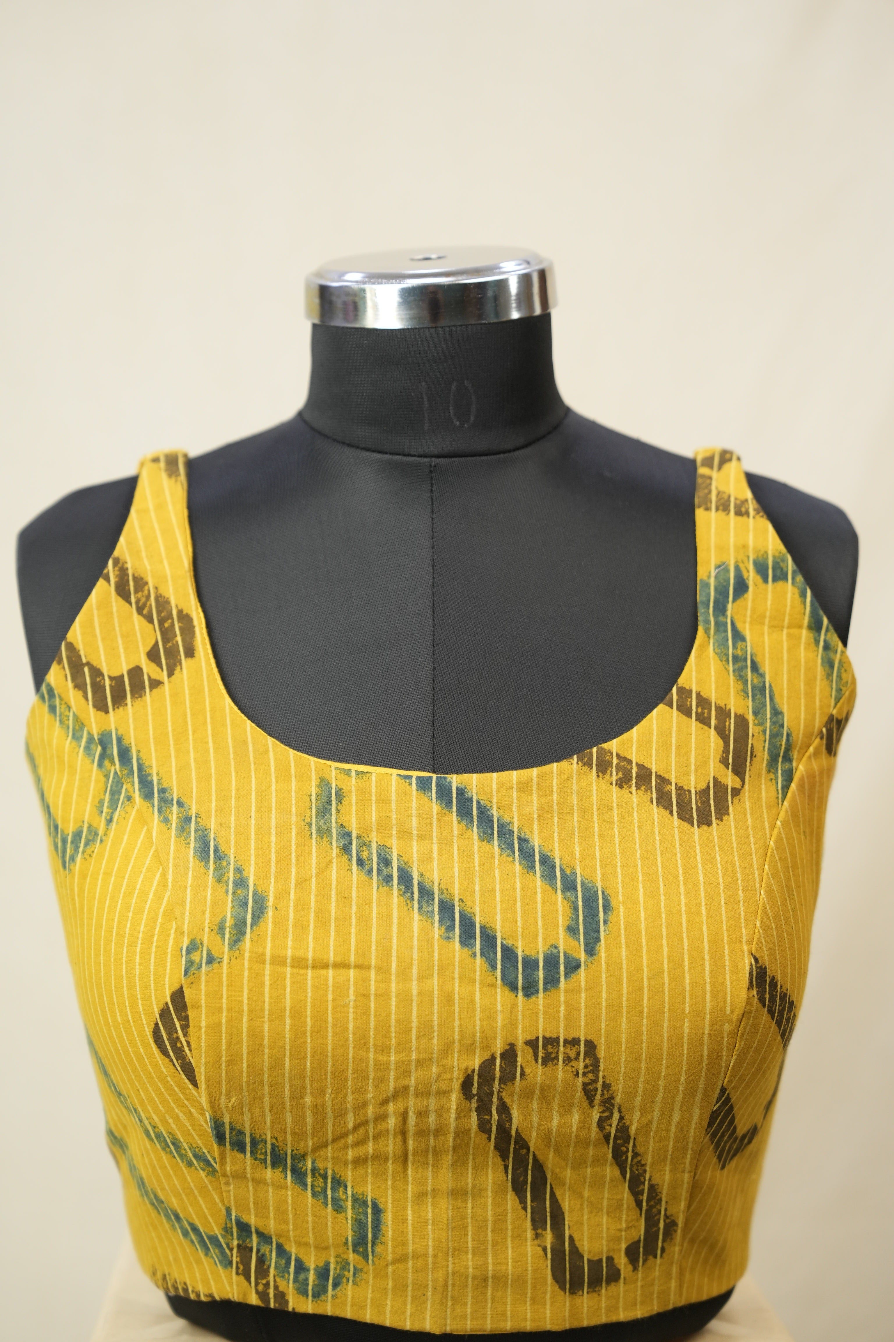 Mustard Yellow HBP Ajrakh Cotton Blouse - SRMYACB49