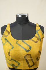 Mustard Yellow HBP Ajrakh Cotton Blouse - SRMYACB49