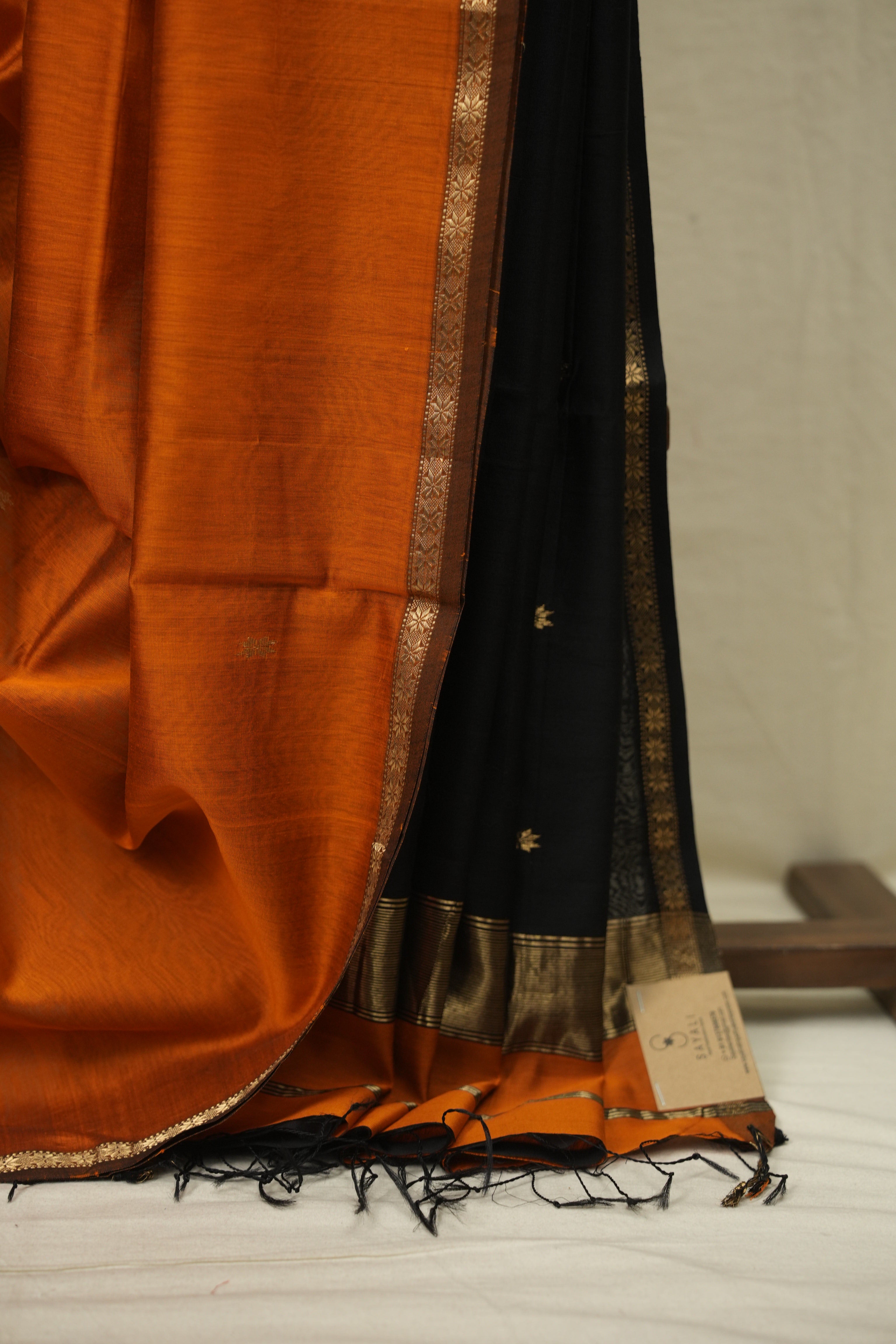 Orange Maheshwari Saree - SROMS1339