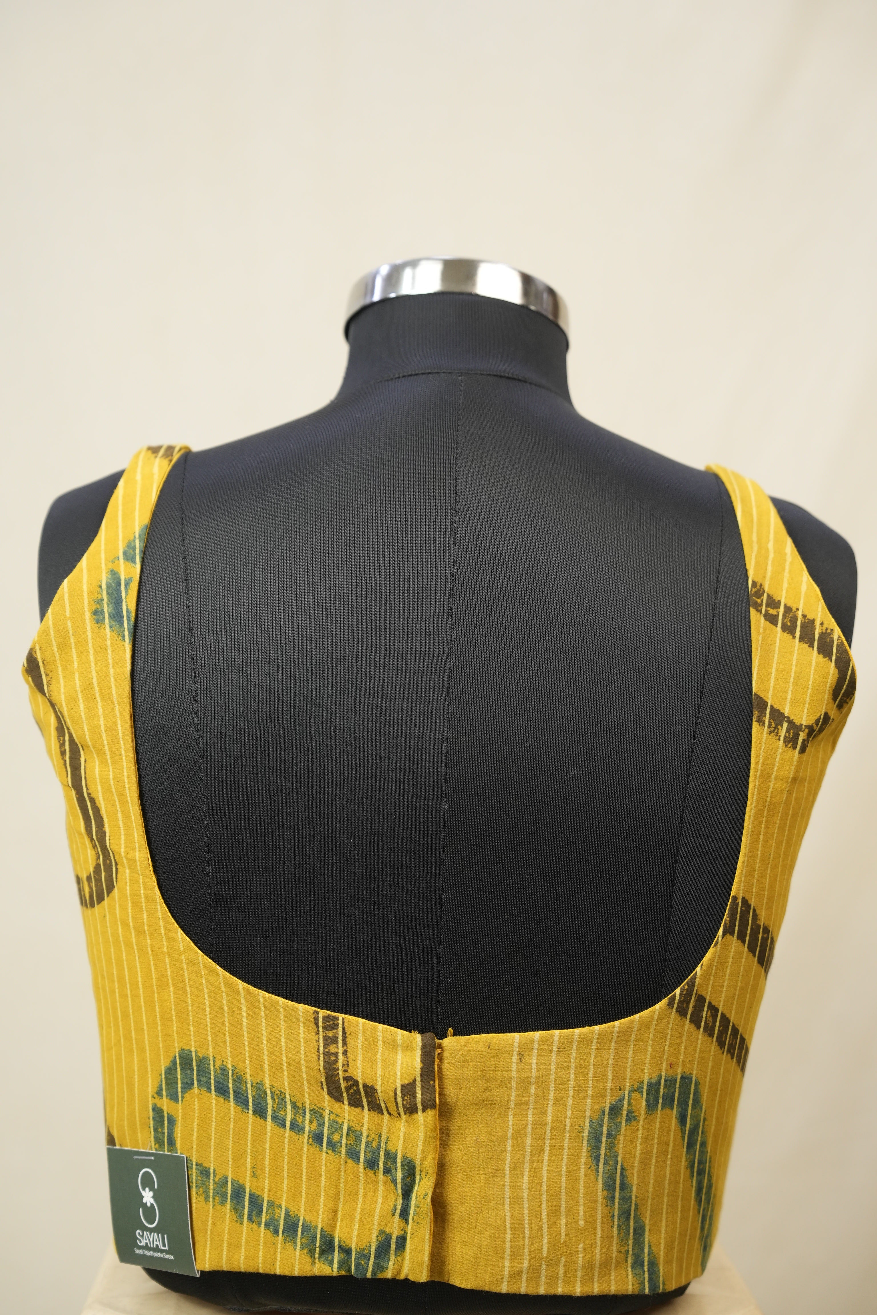 Mustard Yellow HBP Ajrakh Cotton Blouse - SRMYACB49