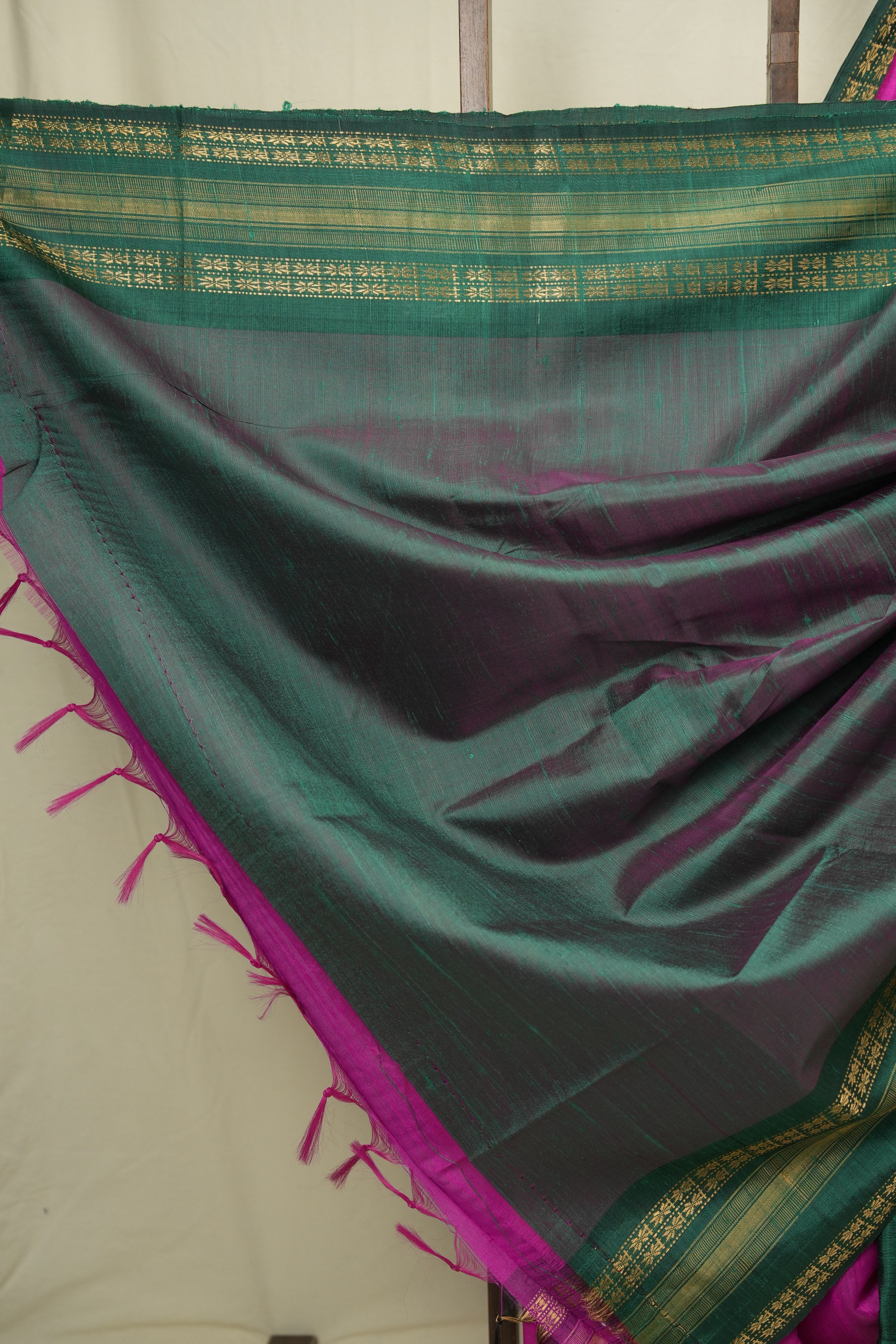 Rani Pink Raw Silk Saree - SRRPRSS1048