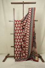 Maroon HBP Cotton Saree - SRMCS3602