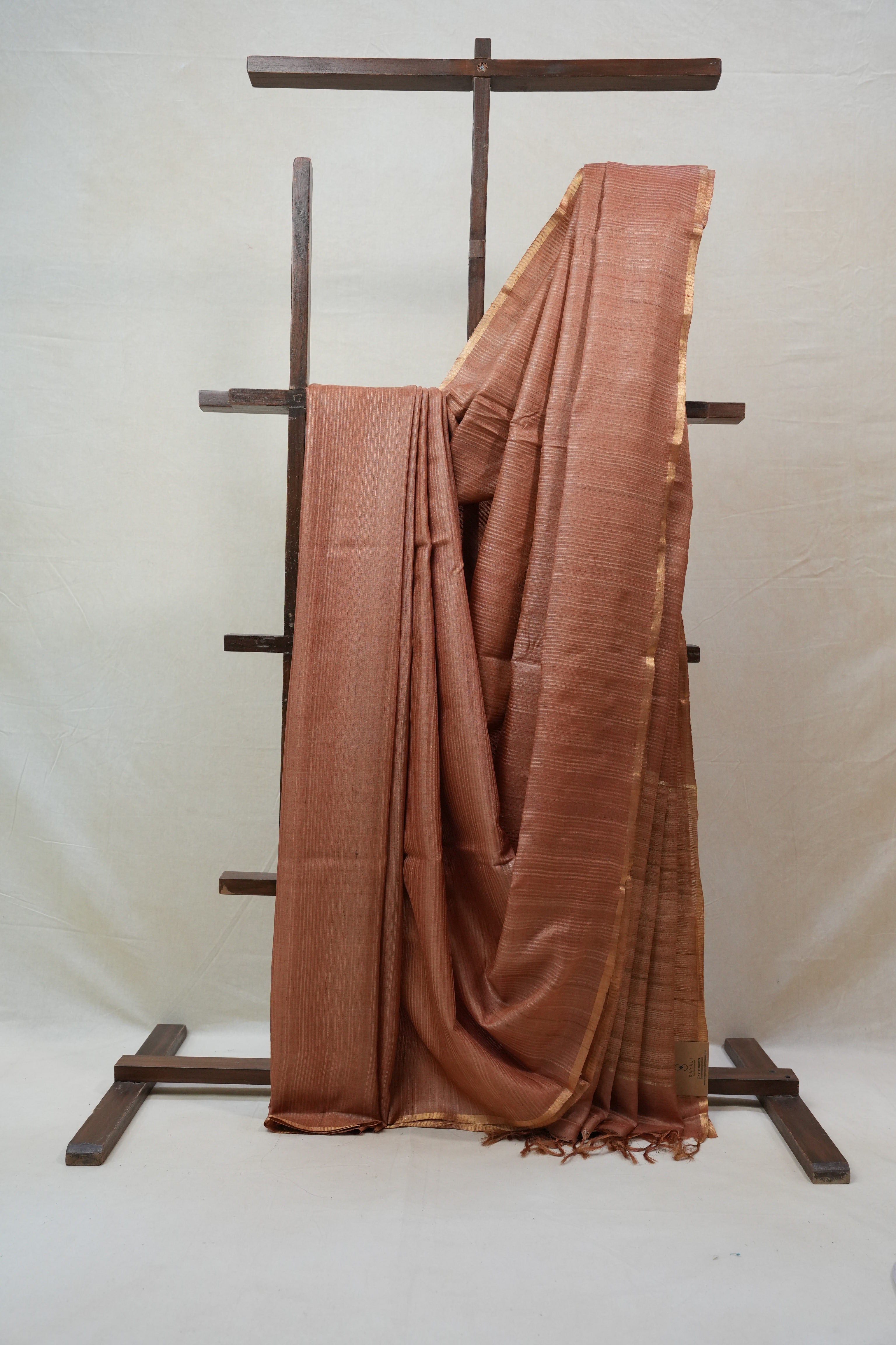 Copper Brown Tussar Silk Saree - SRCBTSS1274