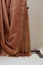 Copper Brown Tussar Silk Saree - SRCBTSS1274