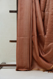 Copper Brown Tussar Silk Saree - SRCBTSS1274