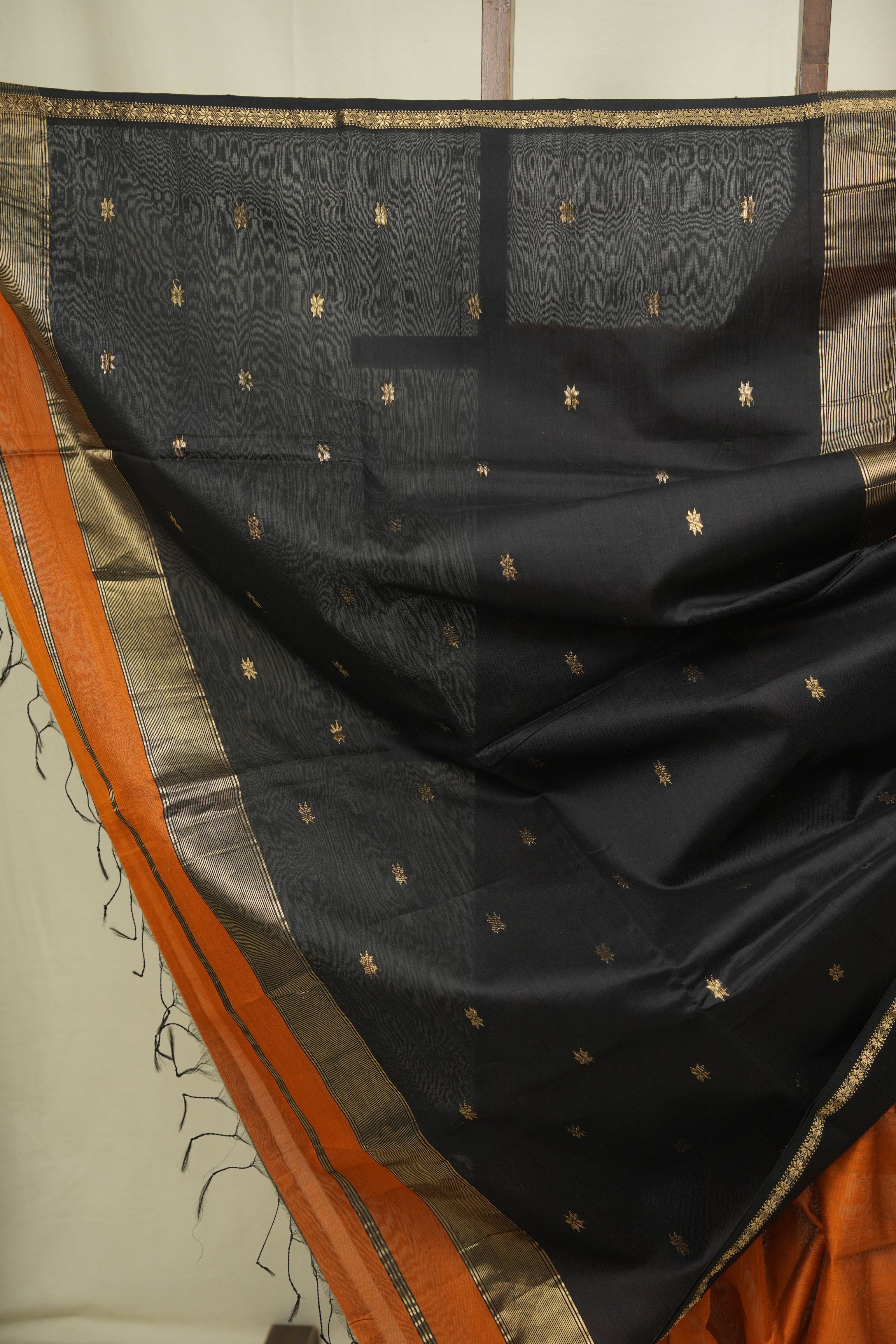 Orange Maheshwari Saree - SROMS1339