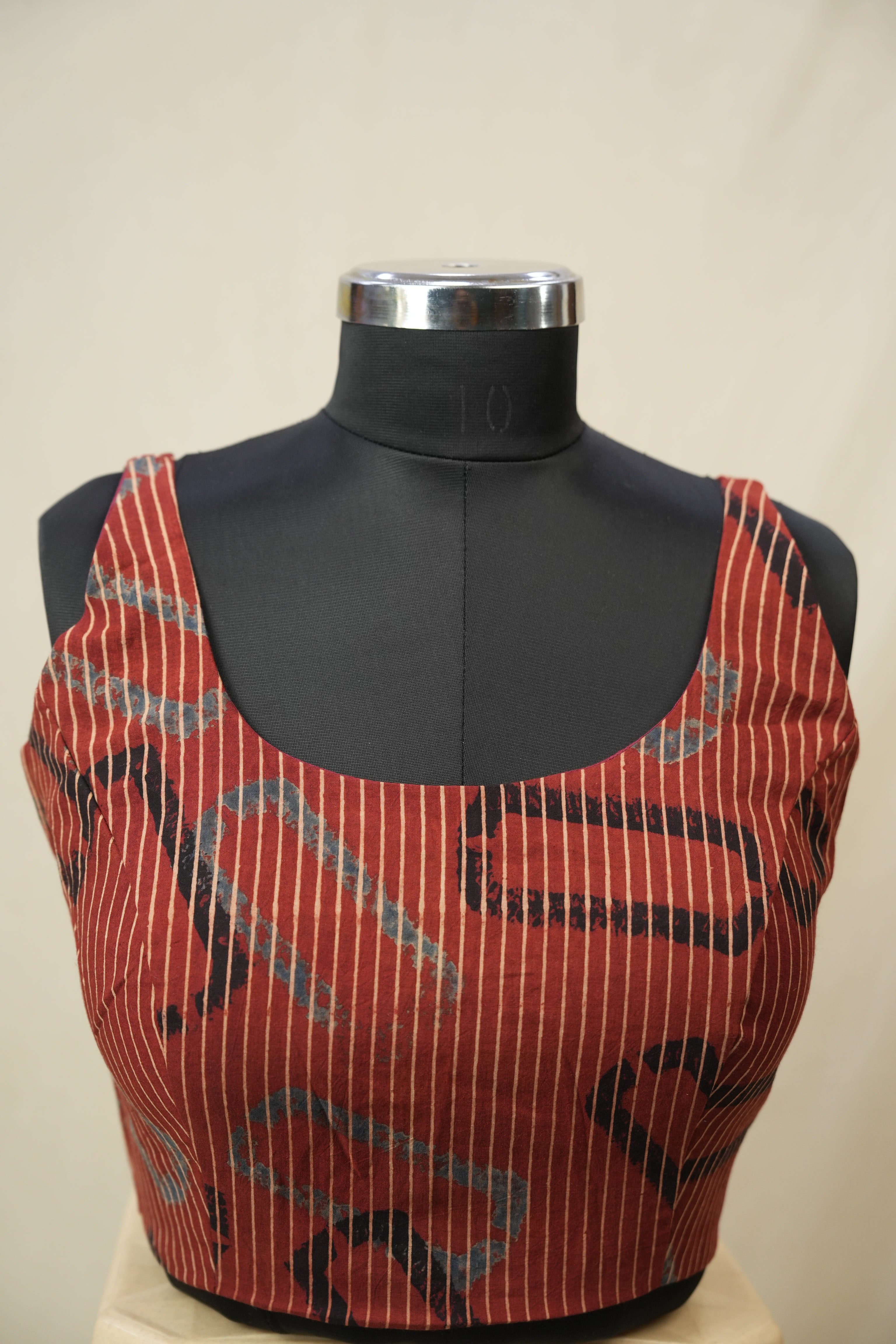 Maroon HBP Ajrakh Cotton Blouse - SRMACB54