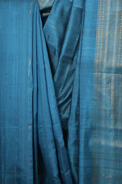 Blue Raw Silk Saree - SRBRSS1040