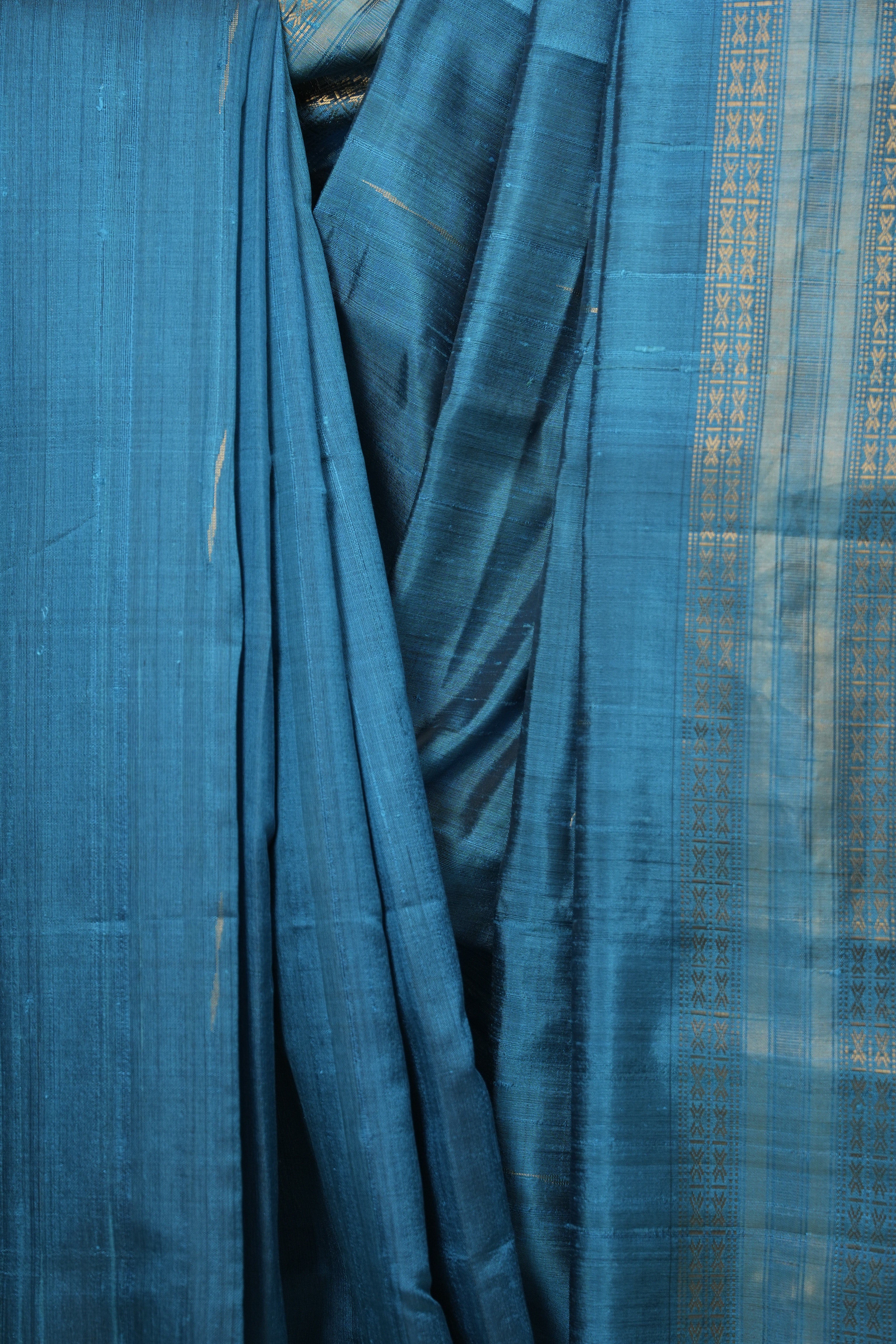 Blue Raw Silk Saree - SRBRSS1040
