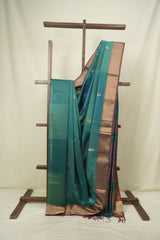 Dual Tone Green Maheshwari Saree- SRDTGMS1368