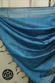 Blue Raw Silk Saree - SRBRSS1040