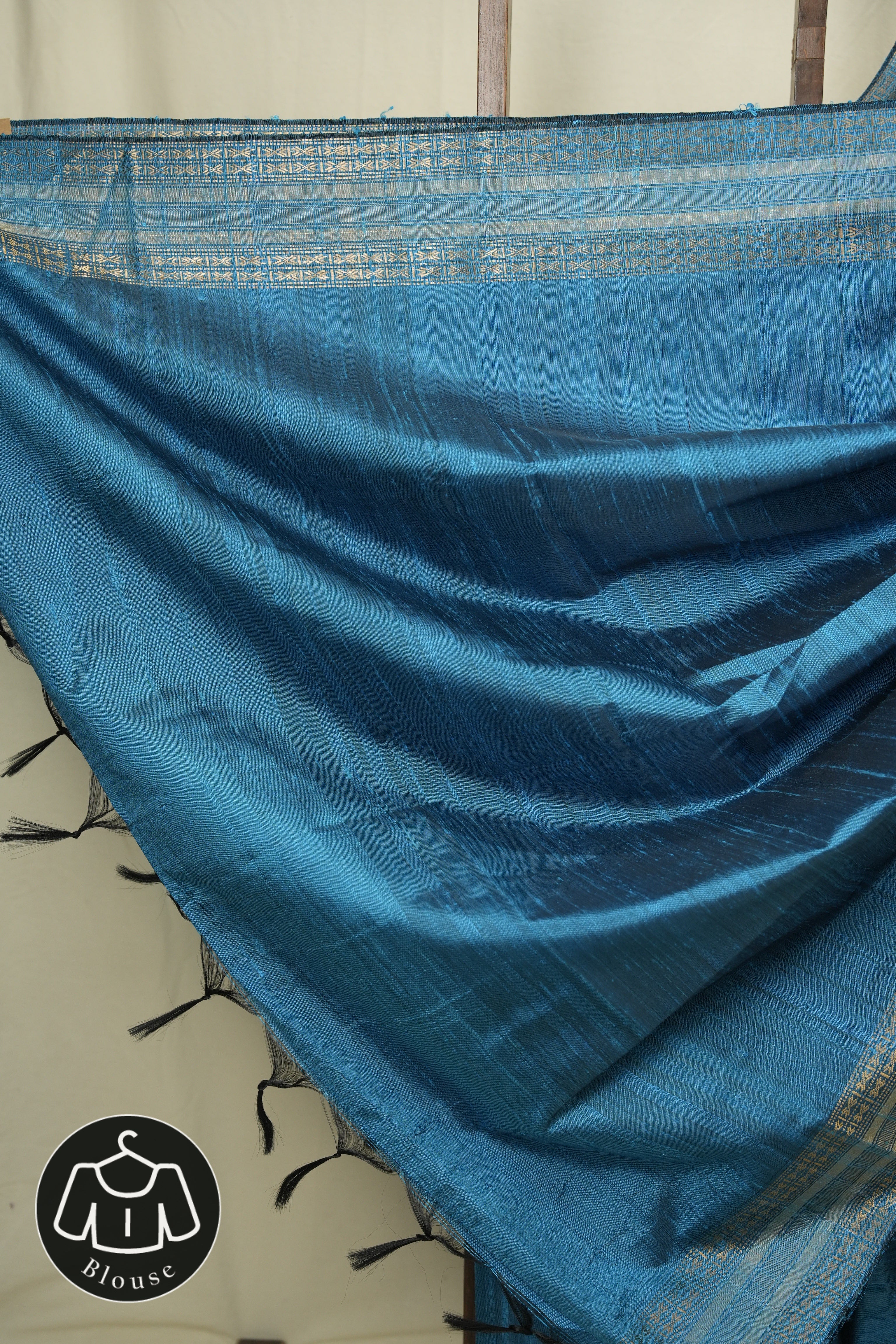 Blue Raw Silk Saree - SRBRSS1040
