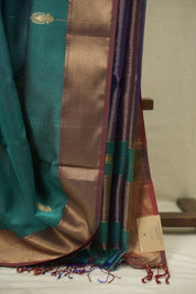 Dual Tone Green Maheshwari Saree- SRDTGMS1368
