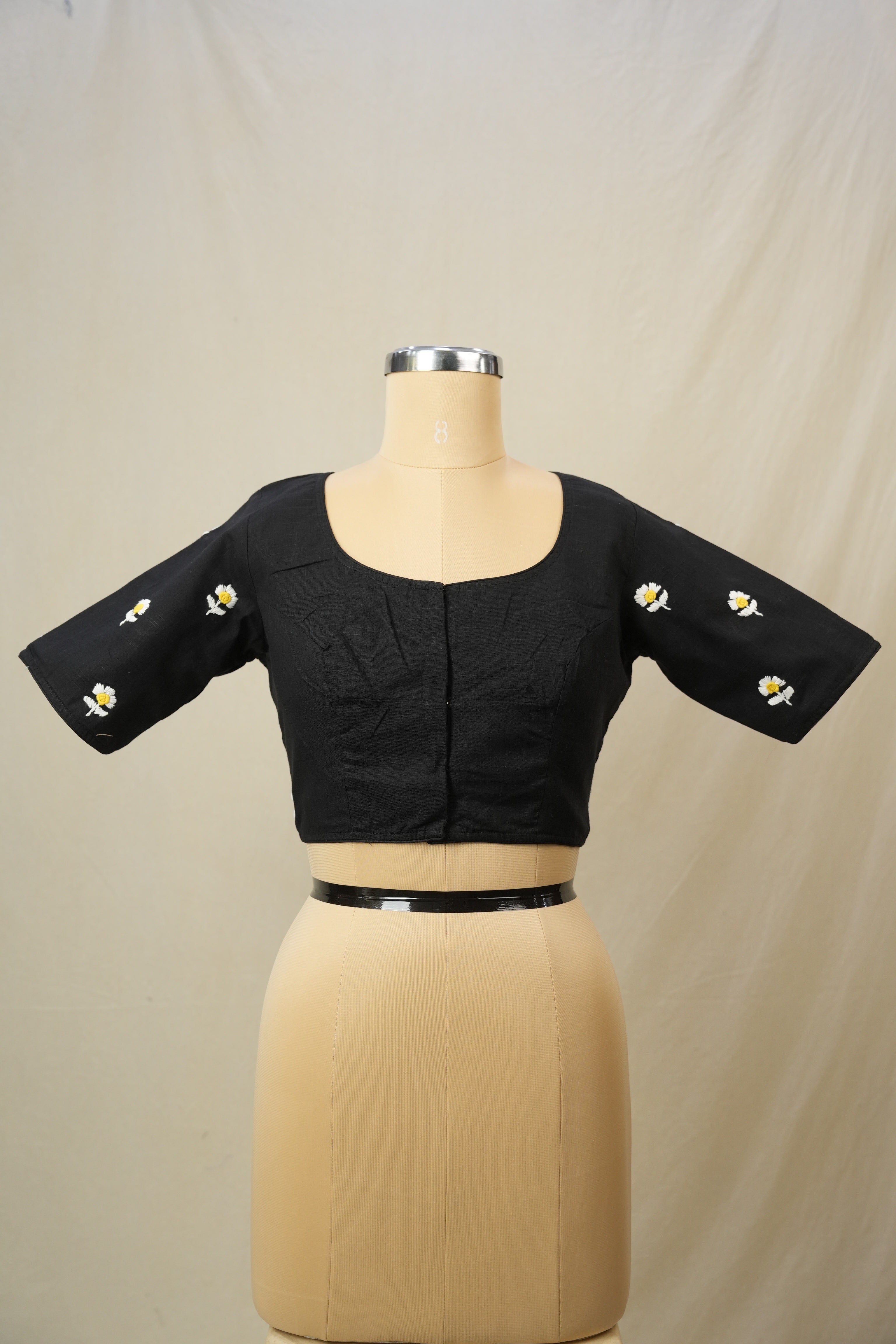 Black Cotton Blouse - SRBCB24