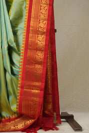 Two Tone Gold Gadwal Silk Saree - SRTTGGSS606