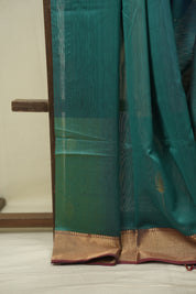 Dual Tone Green Maheshwari Saree- SRDTGMS1368